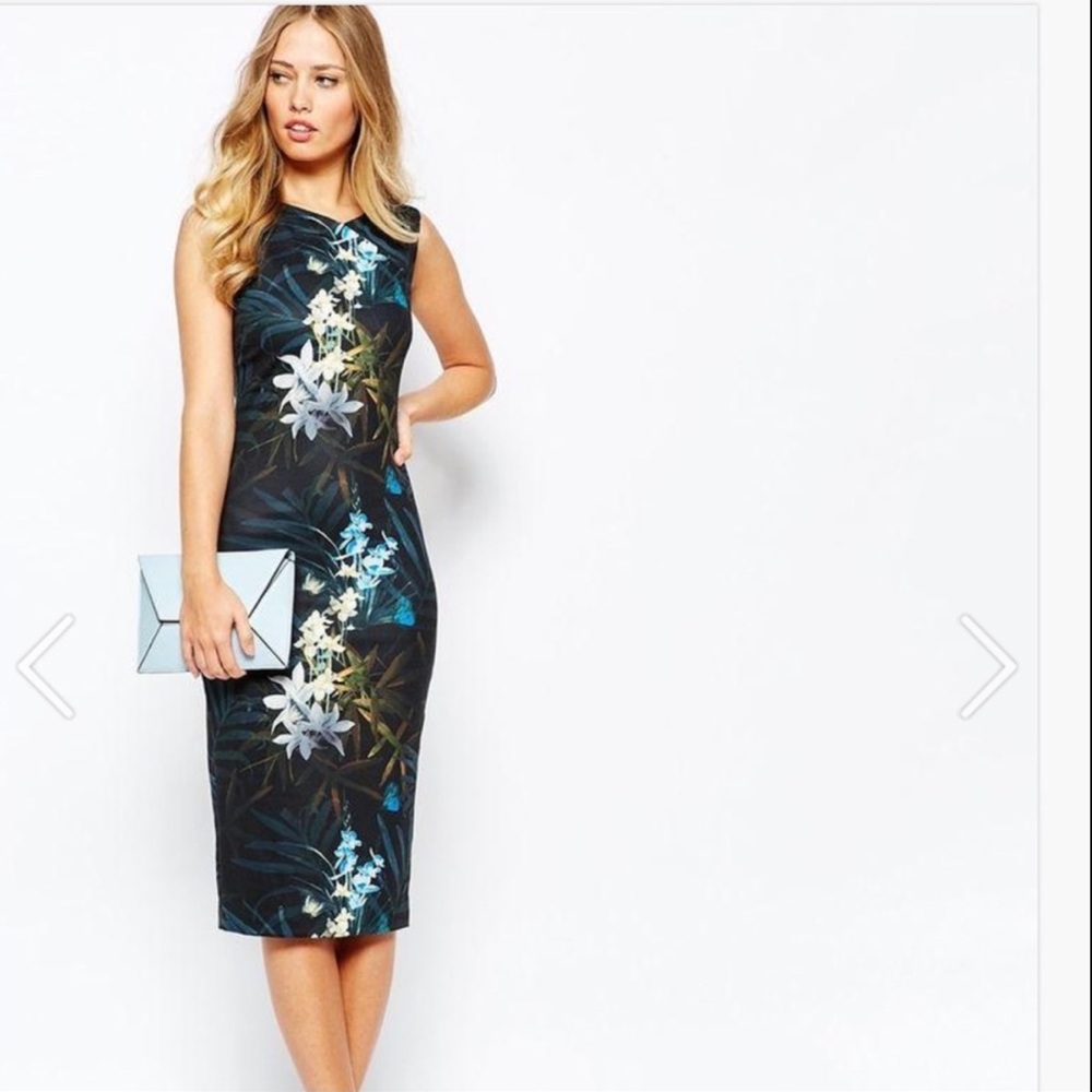 Ted Baker Loua Twilight Floral Fitted Dress